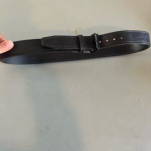 Men's Black Leather Belt - Classic Casual Dress Belt